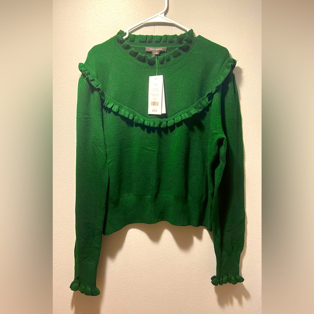 Green Ruffle Sweater